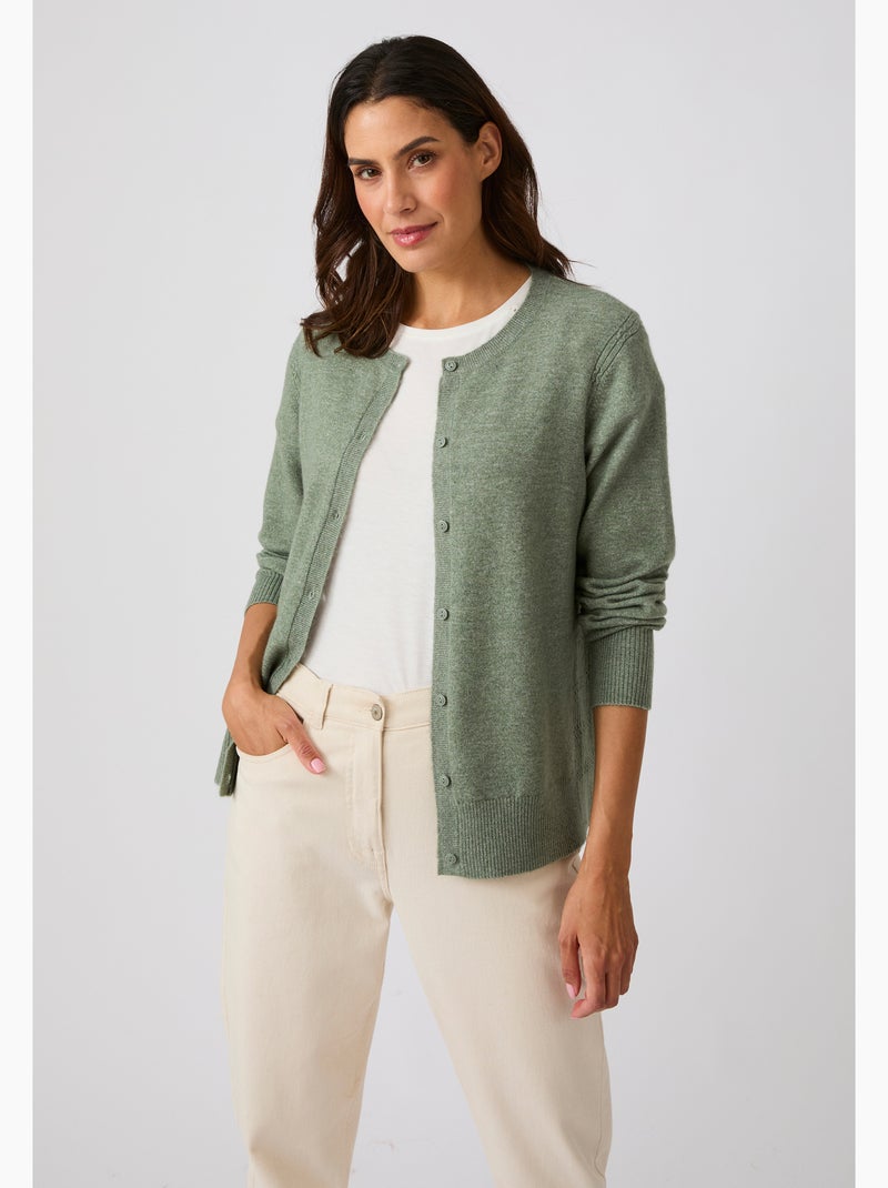Cardigan fine maille thermolactyl - damart Vert - Kiabi