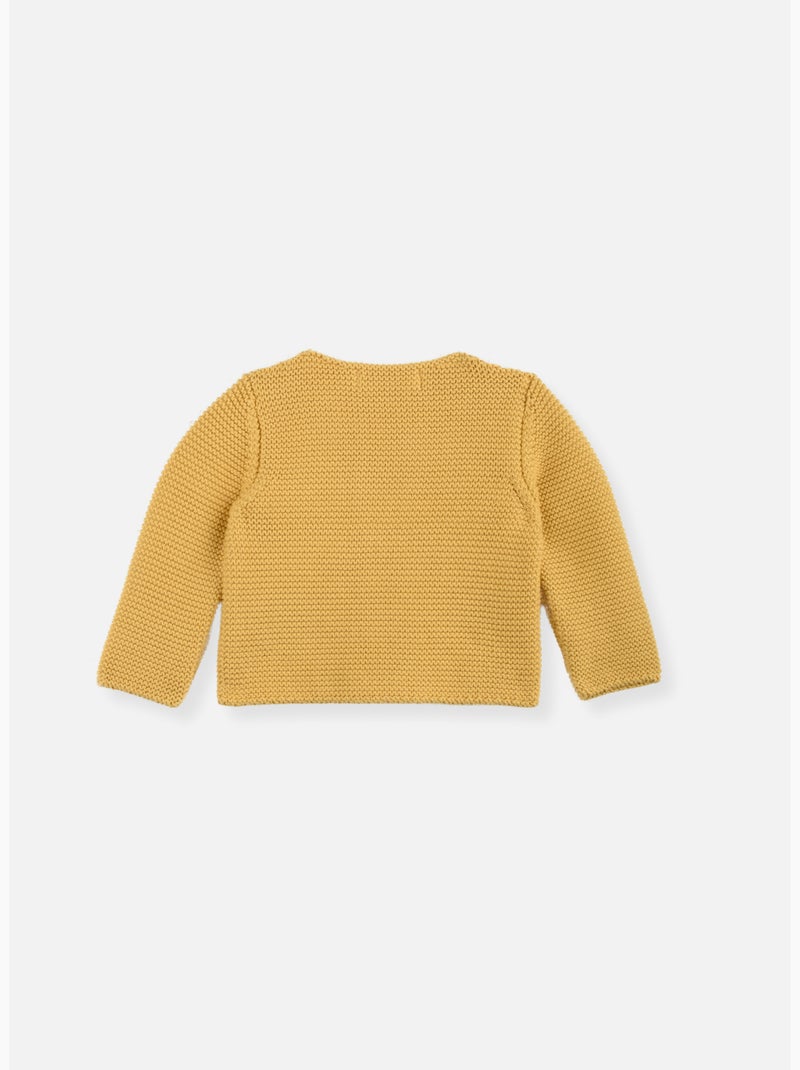 Cardigan grand bébé en coton biologique Moutarde - Kiabi