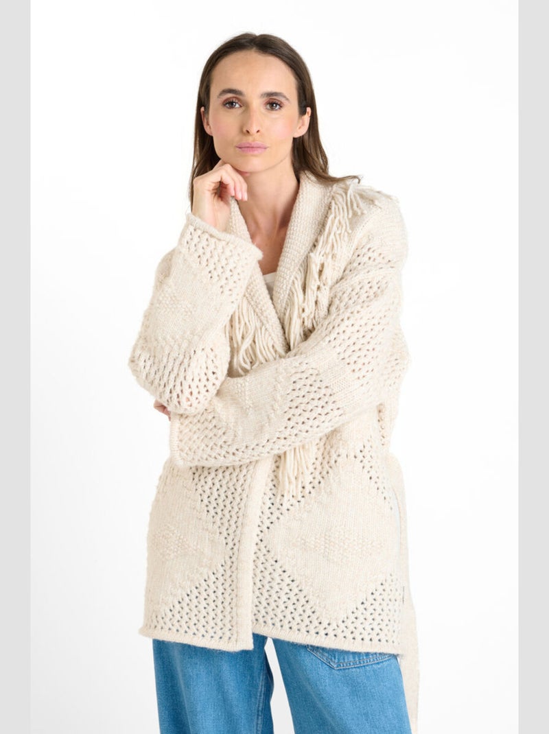 Cardigan IRENA 'Le Temps Des Cerises' Blanc - Kiabi