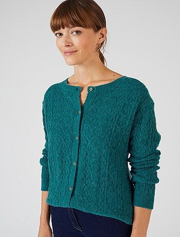 Cardigan jeu de maille mélange alpaga - Damart