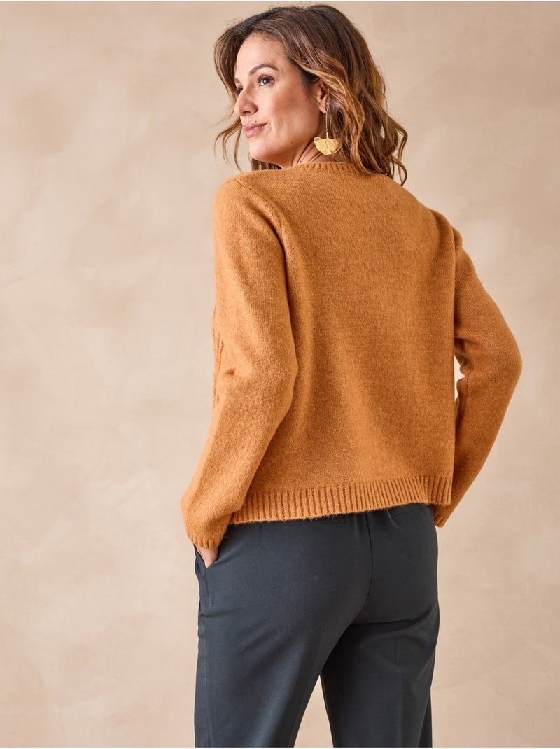 Cardigan laine et alpaga - DAXON Jaune - Kiabi