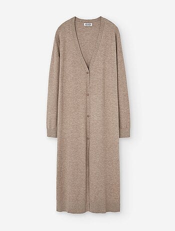 Cardigan long en maille avec boutons