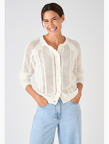 Cardigan maille ajourée - Damart