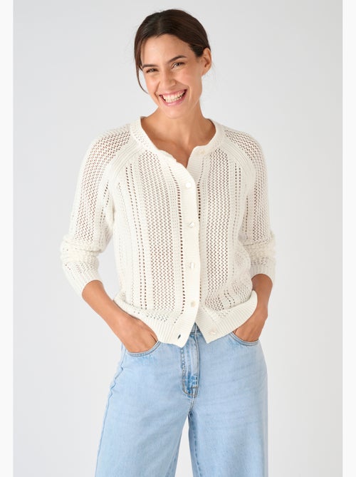 Cardigan maille ajourée - Damart - Kiabi