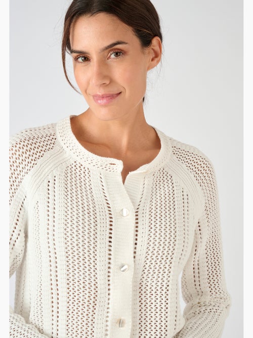 Cardigan maille ajourée - Damart - Kiabi