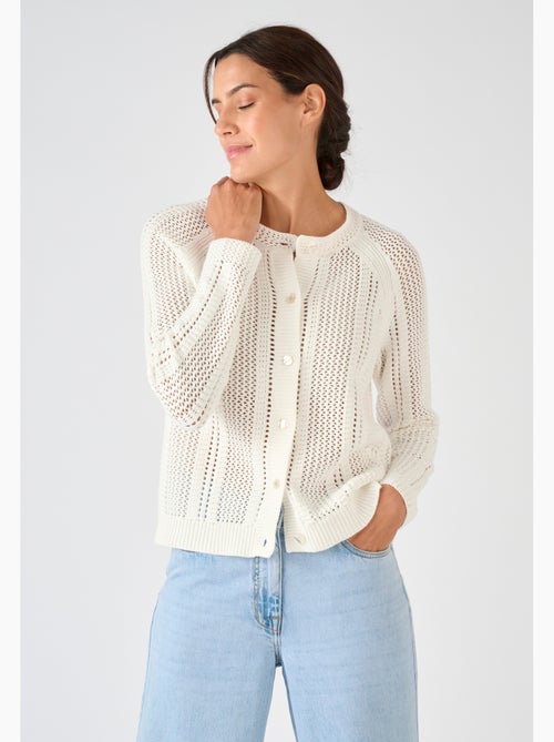 Cardigan maille ajourée - Damart - Kiabi