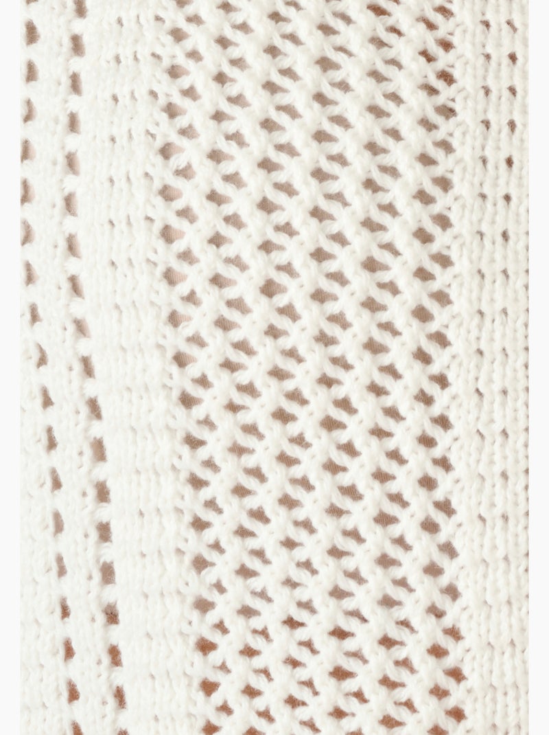 Cardigan maille ajourée - Damart Blanc - Kiabi