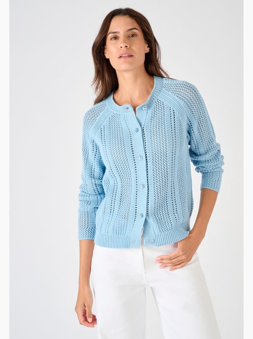 Cardigan maille ajourée - Damart - Kiabi