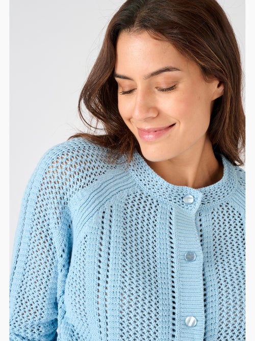 Cardigan maille ajourée - Damart - Kiabi