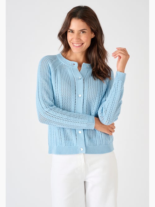 Cardigan maille ajourée - Damart - Kiabi