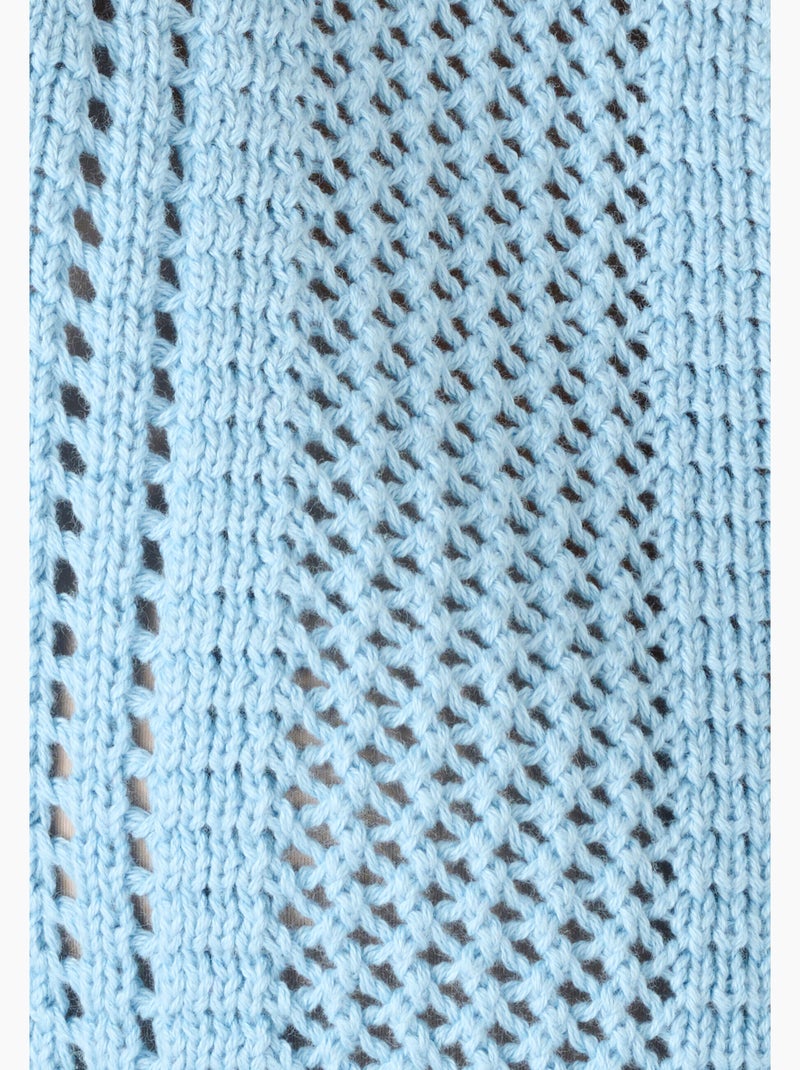 Cardigan maille ajourée - Damart Bleu - Kiabi