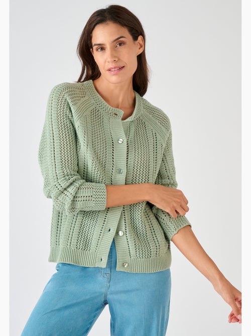 Cardigan maille ajourée - Damart - Kiabi