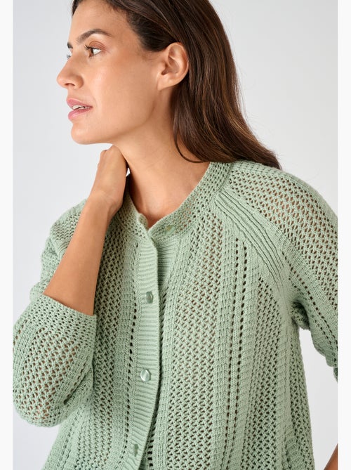 Cardigan maille ajourée - Damart - Kiabi