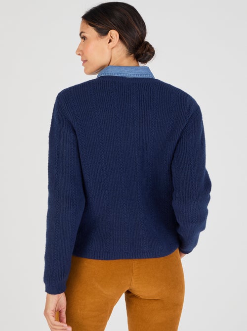 Cardigan maille ajourée Thermolactyl - Damart - Kiabi