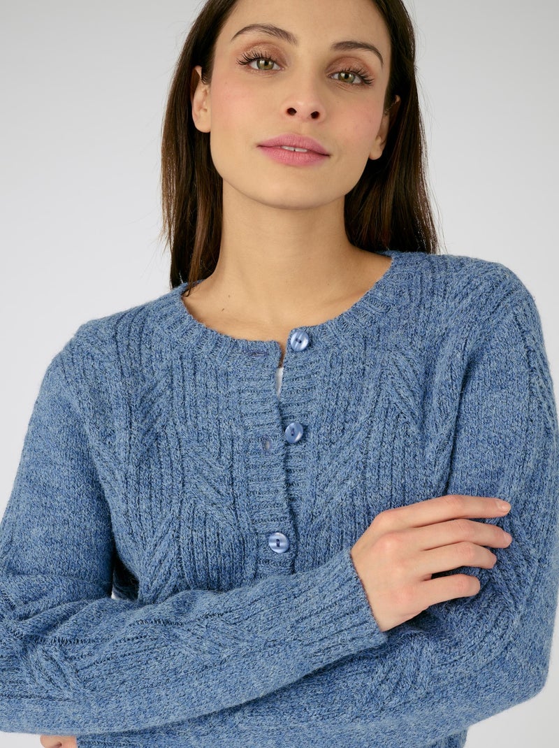 Cardigan maille chinée thermolactyl - damart Bleu - Kiabi
