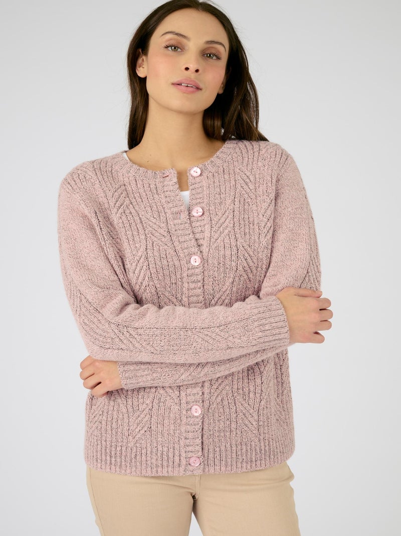 Cardigan maille chinée Thermolactyl - Damart Rose - Kiabi