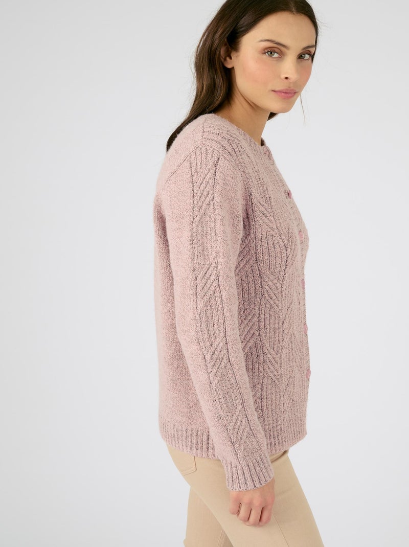 Cardigan maille chinée thermolactyl - damart Rose - Kiabi