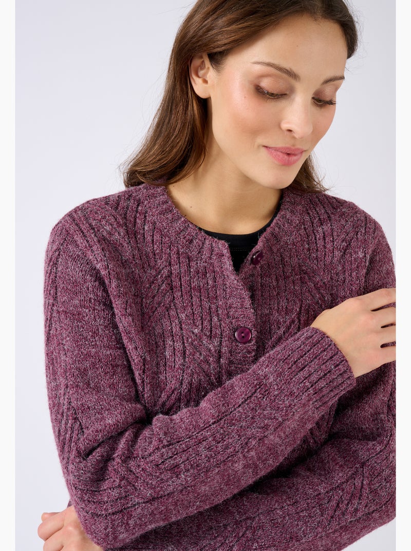 Cardigan maille chinée thermolactyl - damart Rouge - Kiabi