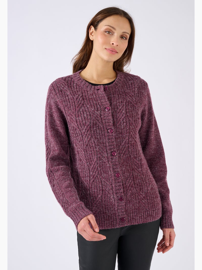 Cardigan maille chinée thermolactyl - damart Rouge - Kiabi