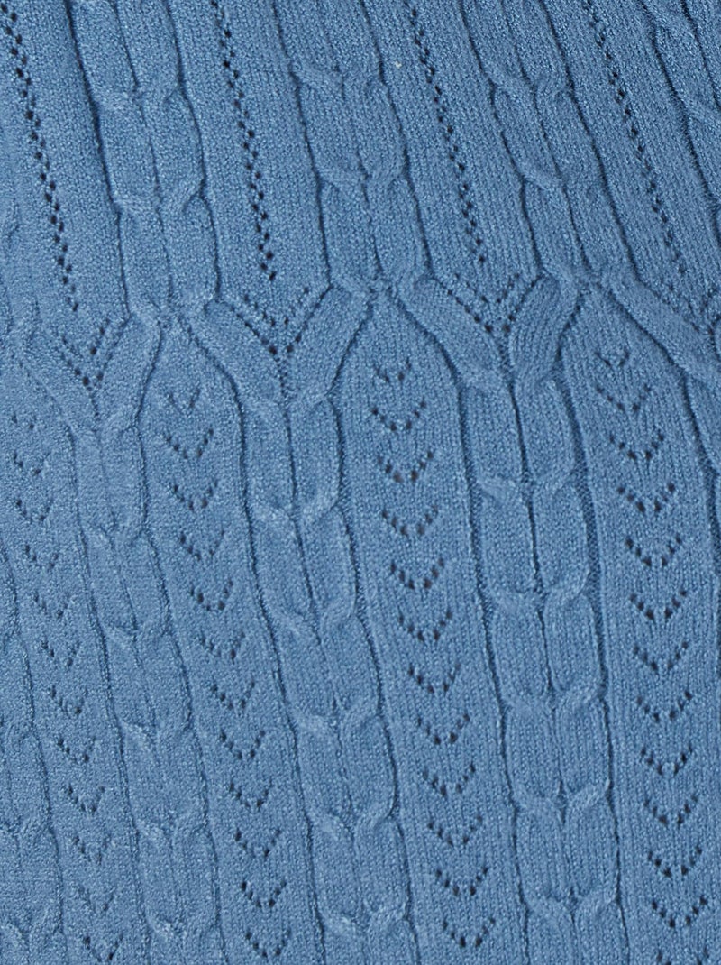 Cardigan maille fantaisie - Damart Bleu - Kiabi