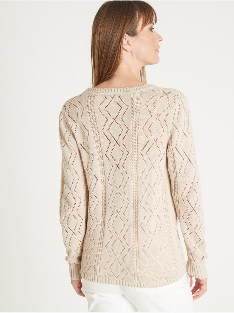 Cardigan maille fantaisie - DAXON Beige - Kiabi