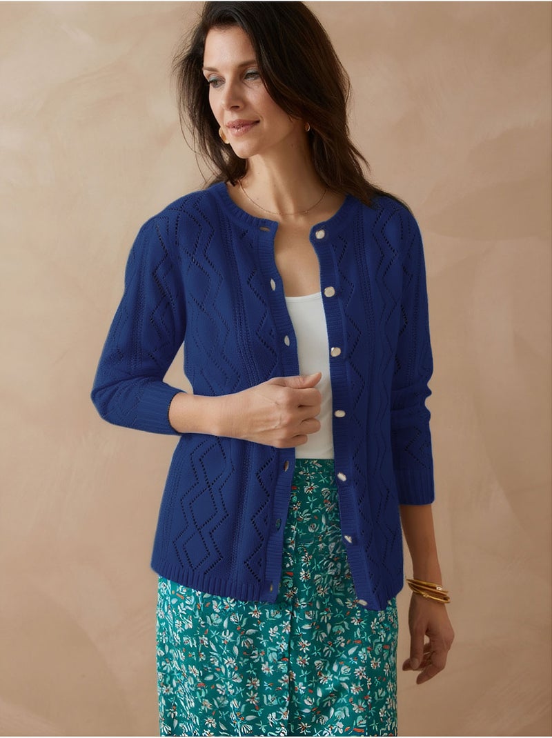 Cardigan maille fantaisie - DAXON Bleu - Kiabi