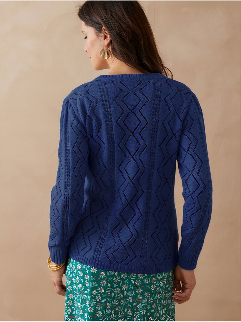 Cardigan maille fantaisie - DAXON Bleu - Kiabi