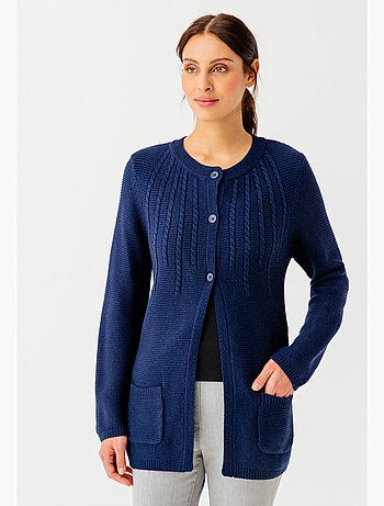 Cardigan maille fantaisie manches longues - Damart