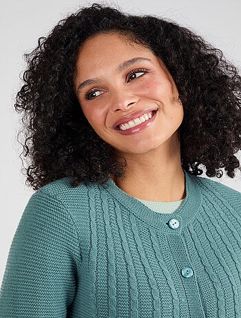 Cardigan maille fantaisie manches longues - Damart