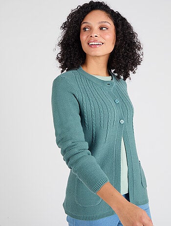 Cardigan maille fantaisie manches longues - Damart