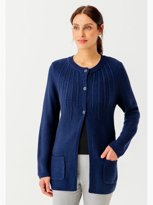 Cardigan maille fantaisie manches longues - Damart - Kiabi