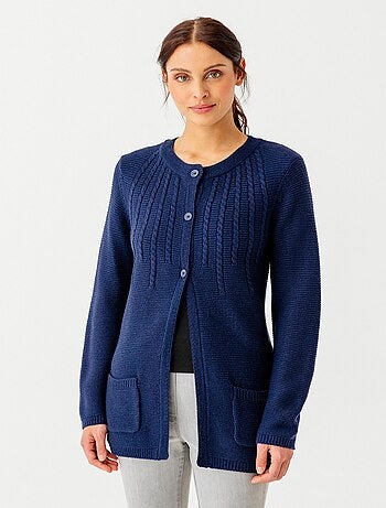 Cardigan maille fantaisie manches longues - Damart