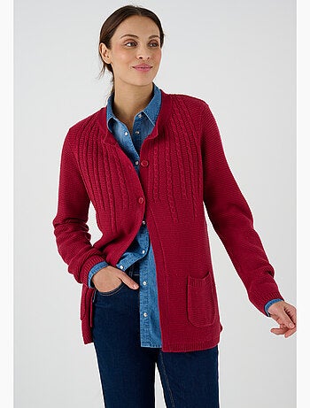 Cardigan maille fantaisie manches longues - Damart