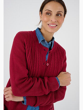 Cardigan maille fantaisie manches longues - Damart