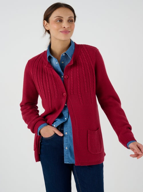 Cardigan maille fantaisie manches longues - Damart - Kiabi