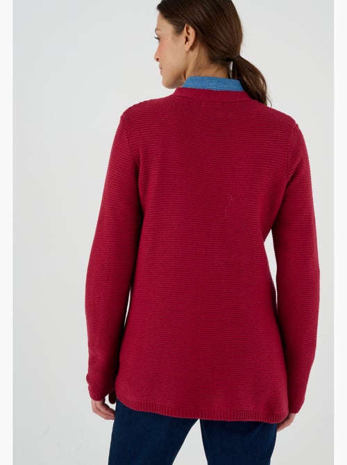 Cardigan maille fantaisie manches longues - Damart - Kiabi