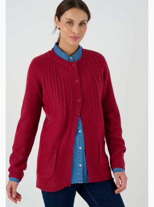 Cardigan maille fantaisie manches longues - Damart - Kiabi
