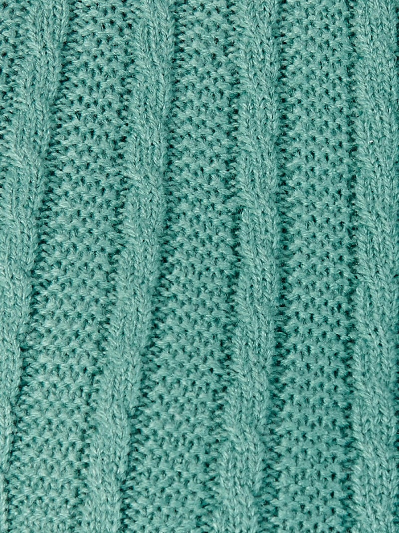 Cardigan maille fantaisie manches longues - Damart Vert clair - Kiabi