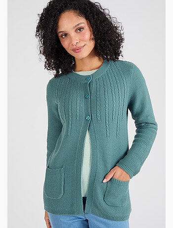 Cardigan maille fantaisie manches longues - Damart