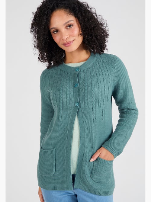 Cardigan maille fantaisie manches longues - Damart - Kiabi