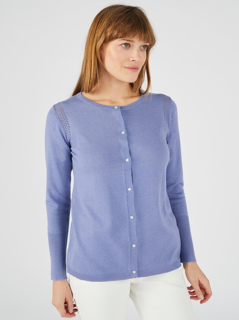 Cardigan maille fine - Damart Bleu - Kiabi