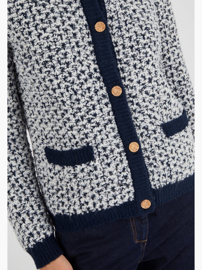 Cardigan maille jacquard - Damart Bleu - Kiabi