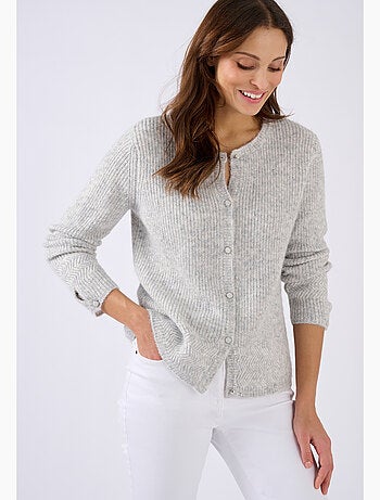 Cardigan maille perlée mélange alpaga - Damart