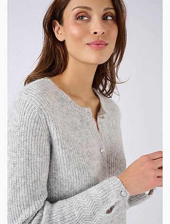 Cardigan maille perlée mélange alpaga - Damart