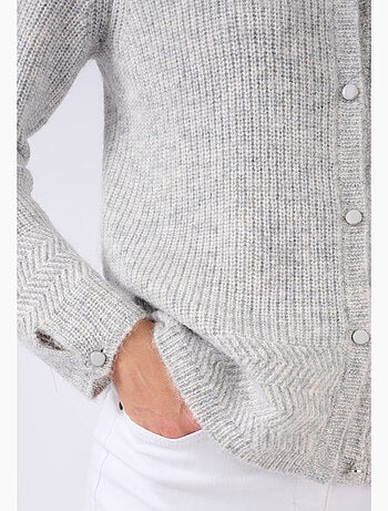 Cardigan maille perlée mélange alpaga - Damart