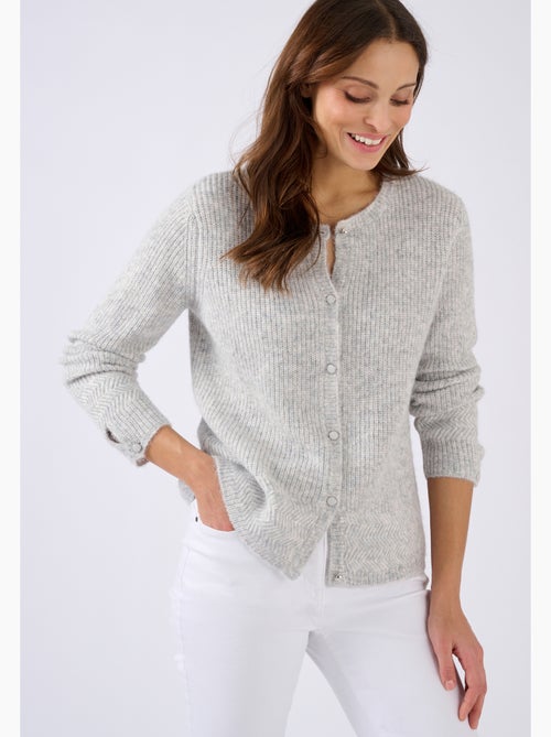 Cardigan maille perlée mélange alpaga - Damart - Kiabi