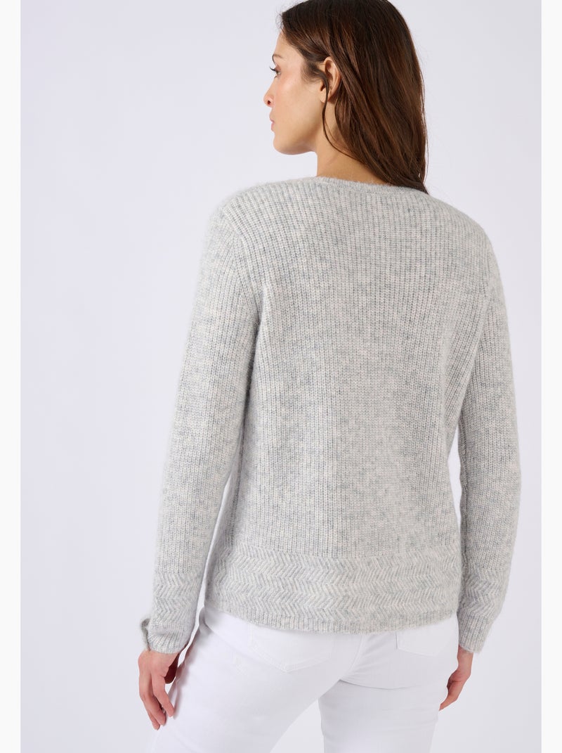 Cardigan maille perlée mélange alpaga - damart Gris - Kiabi