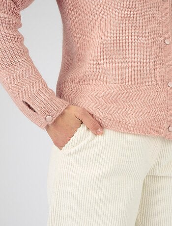 Cardigan maille perlée mélange alpaga - Damart