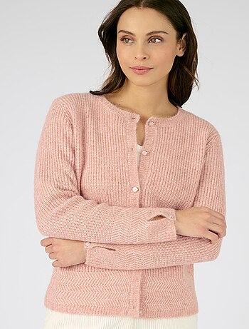 Cardigan maille perlée mélange alpaga - Damart