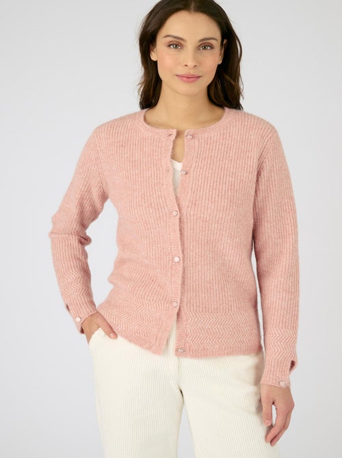 Cardigan maille perlée mélange alpaga - Damart - Kiabi